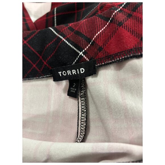 GUC MIDI Studio Luxe Ponte Pencil Skirt Size 2x by Torrid black & red plaid - Picture 5 of 7